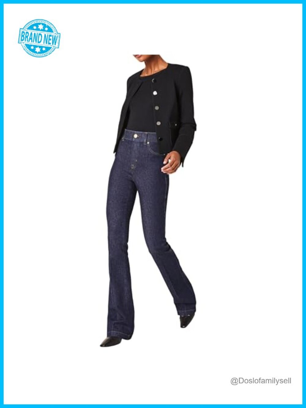 Pull-On Flare Jeans High Rise 4-Way Stretch TummyTamer Shaping Denim